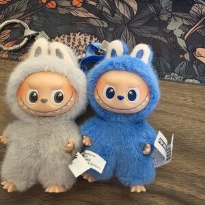 Blue Plush Monster Keychain - Cute Fuzzy Small Pet Accessory